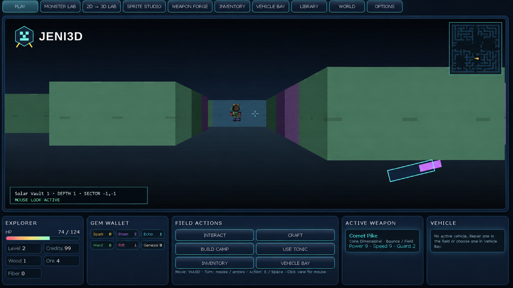 JENI3D endless first-person dungeon crawler