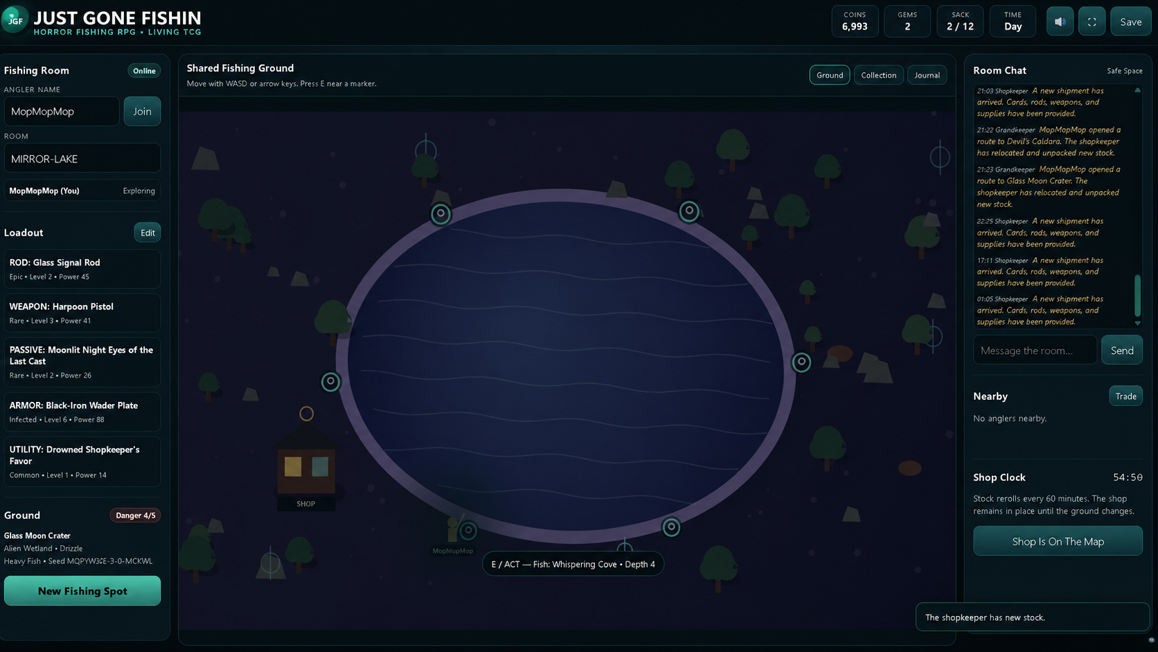 Just Gone Fishin horror fishing RPG