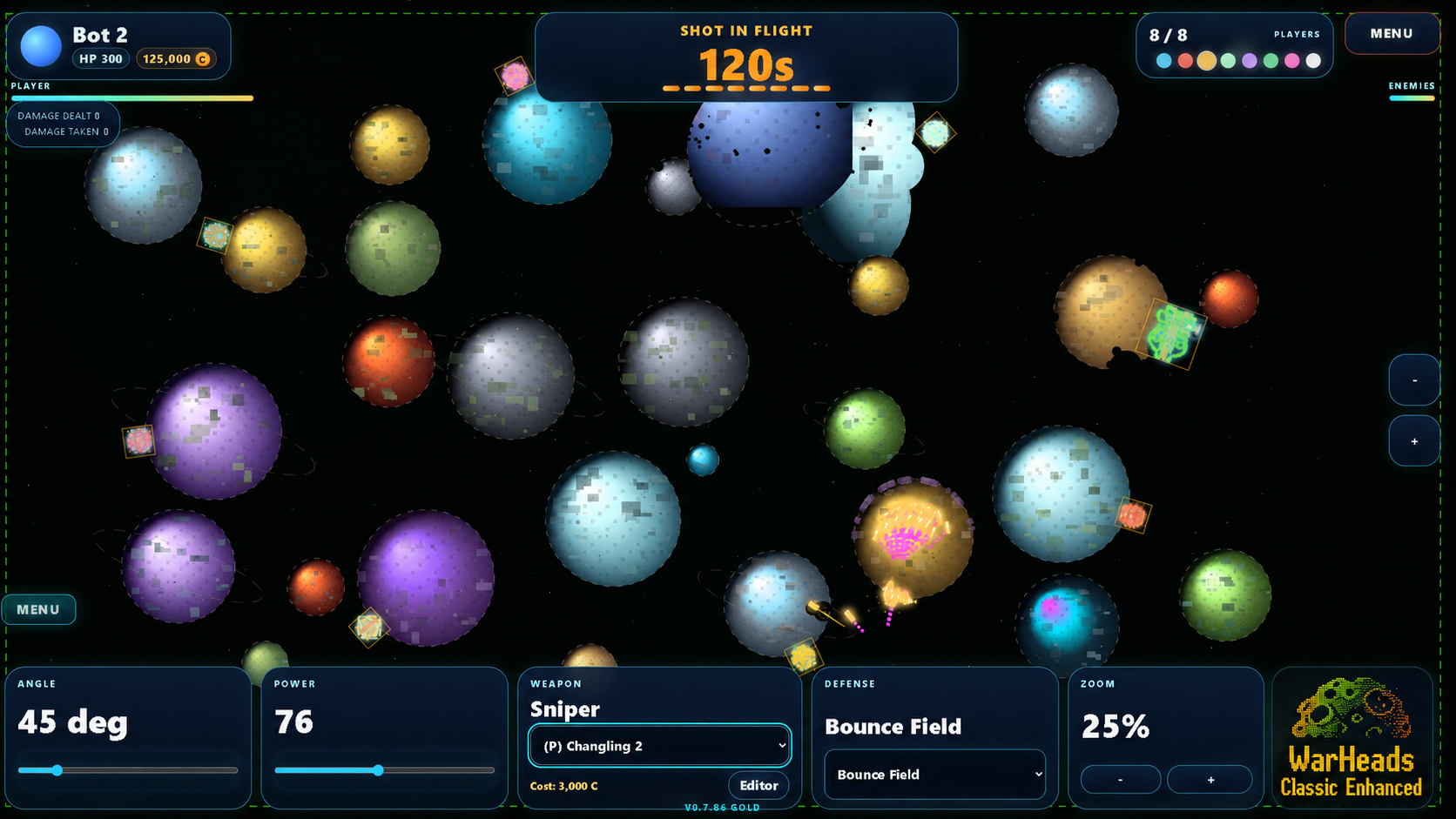 WarHeads Classic Enhanced space artillery